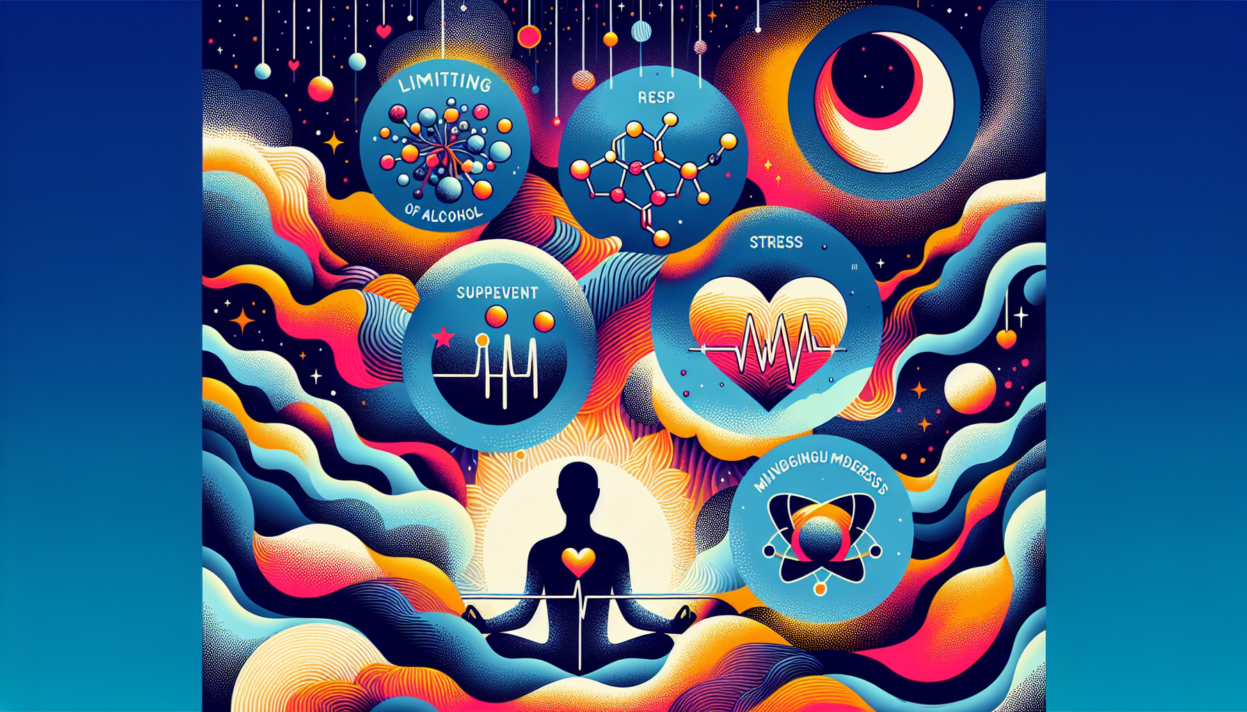 Abstract illustration of factors that improve heart rate variability