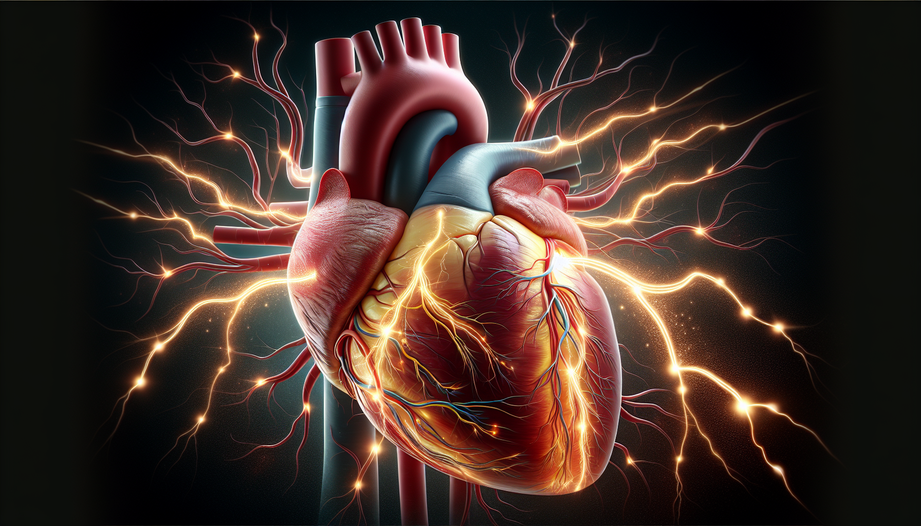 Illustration of the human heart and heart rate variability