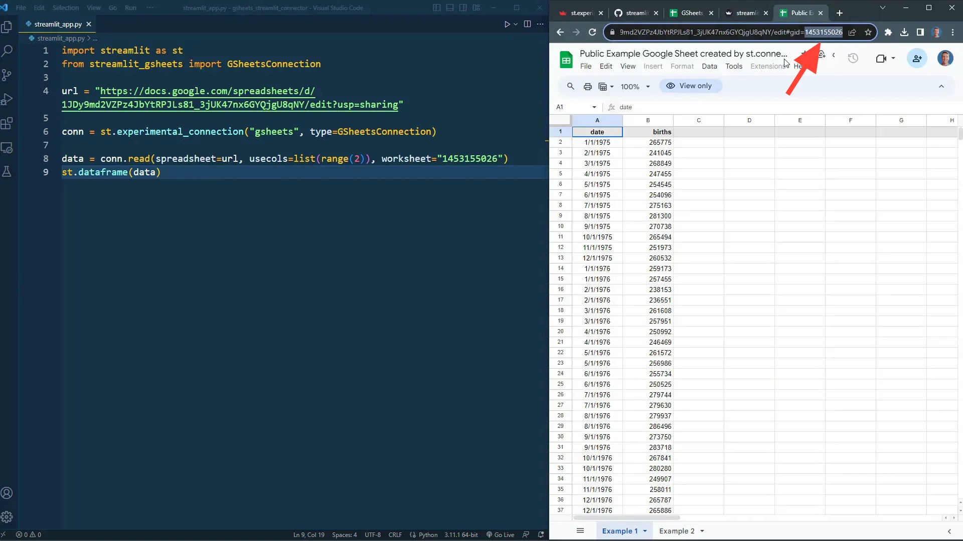 Viewing data from second sheet