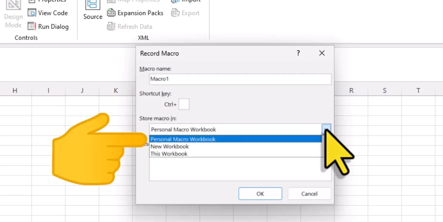 Recording a macro in Excel