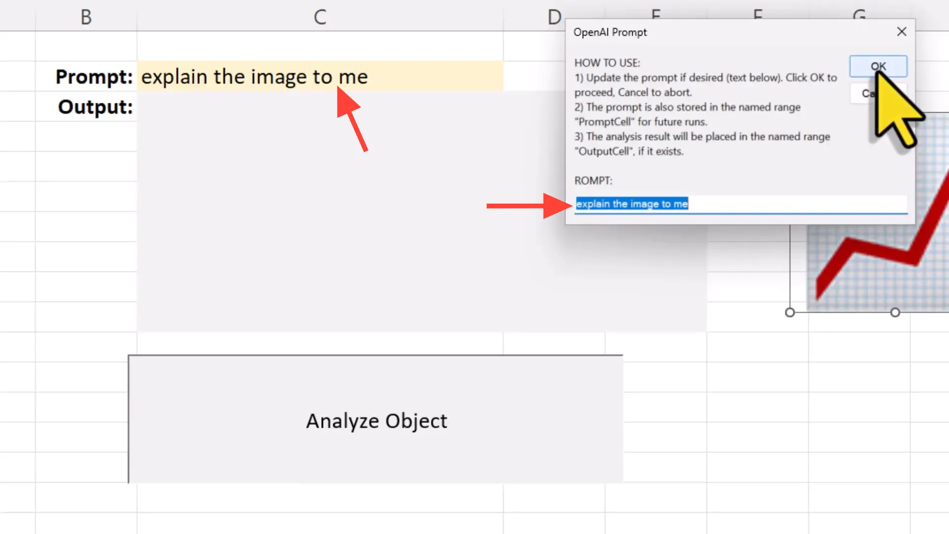 Using input and output cells in Excel
