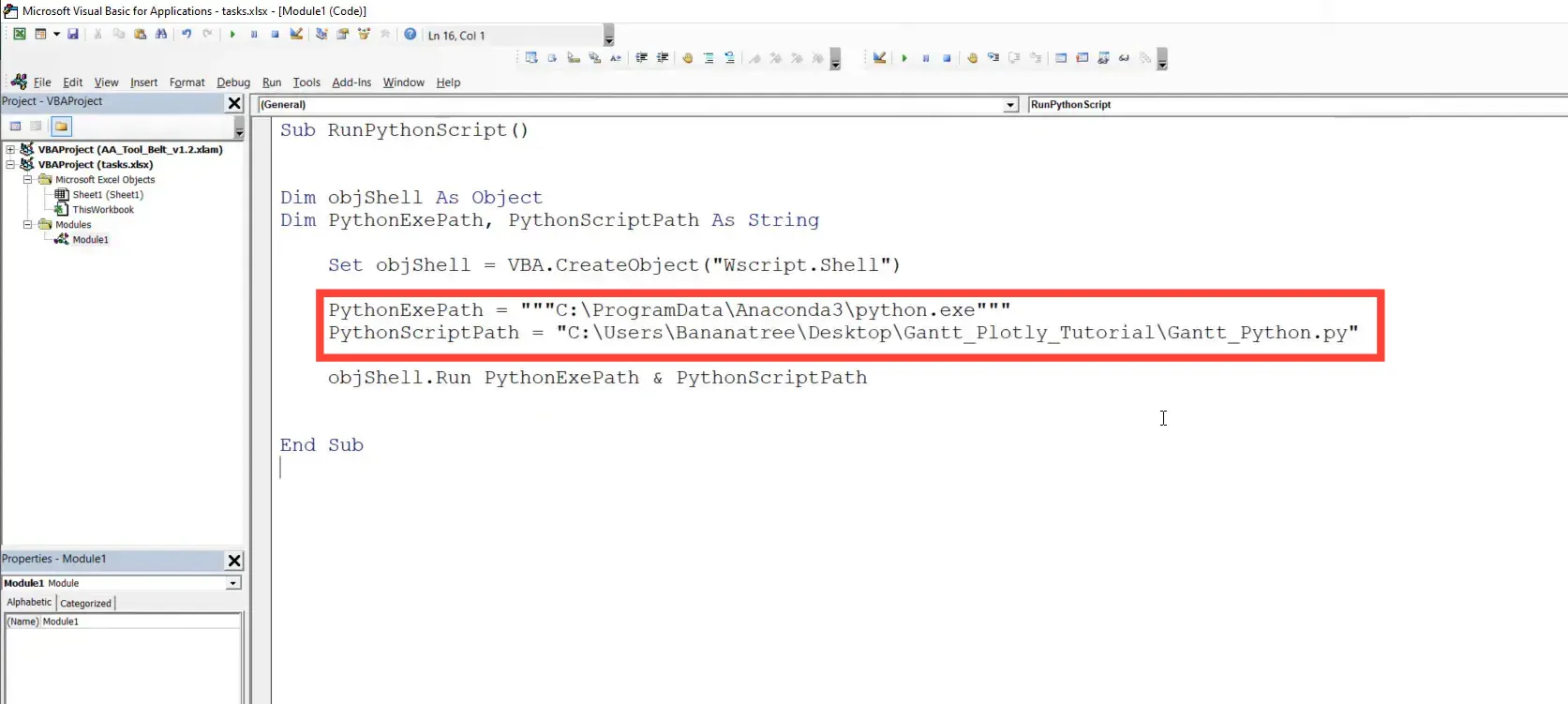 VBA Code in Excel