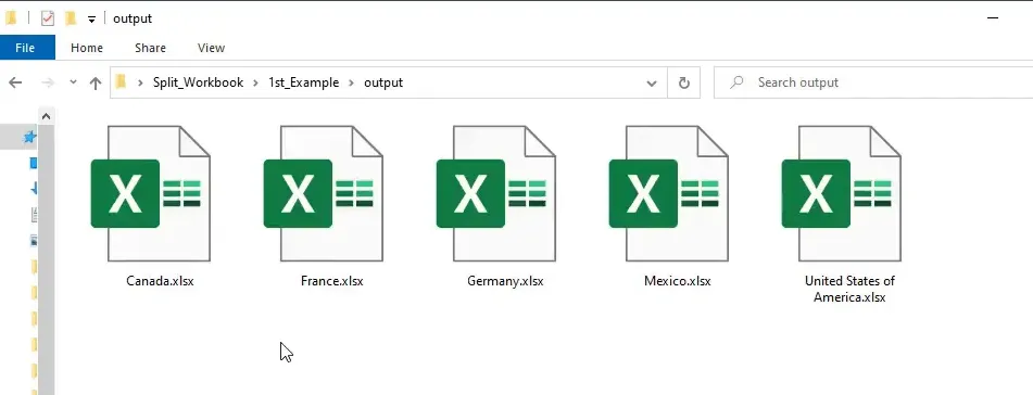 Output folder with exported files