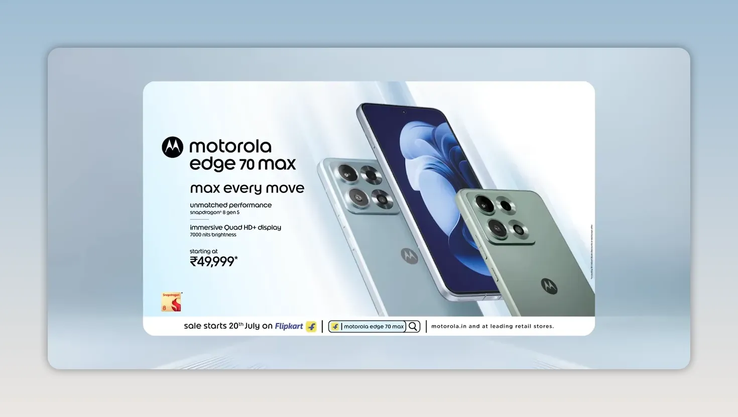 Motorola Edge 70 Max launch price offer card with phone images