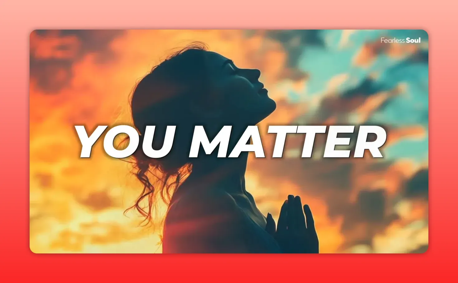 Profilo in controluce davanti a un tramonto con la scritta grande 'YOU MATTER' sovrapposta.