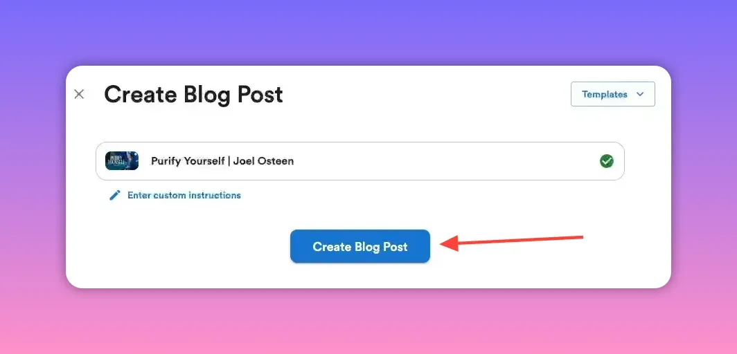 Web editor view showing a large featured image of a person at sunrise and article text below