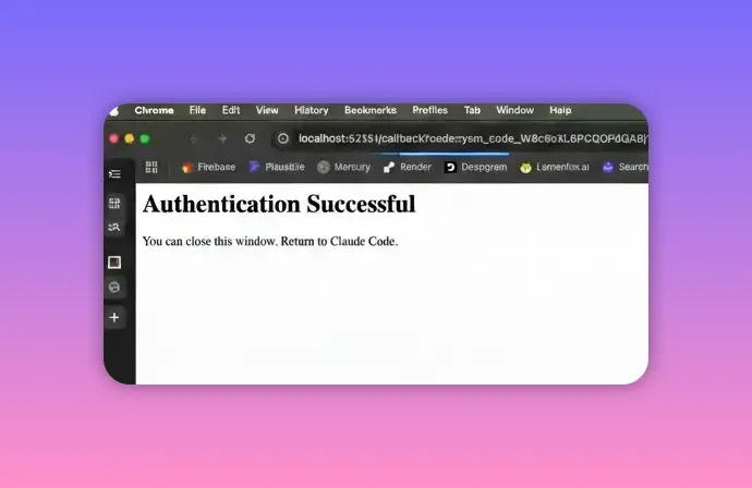 Authentication successful message in the YouTube Studio MCP OAuth callback window