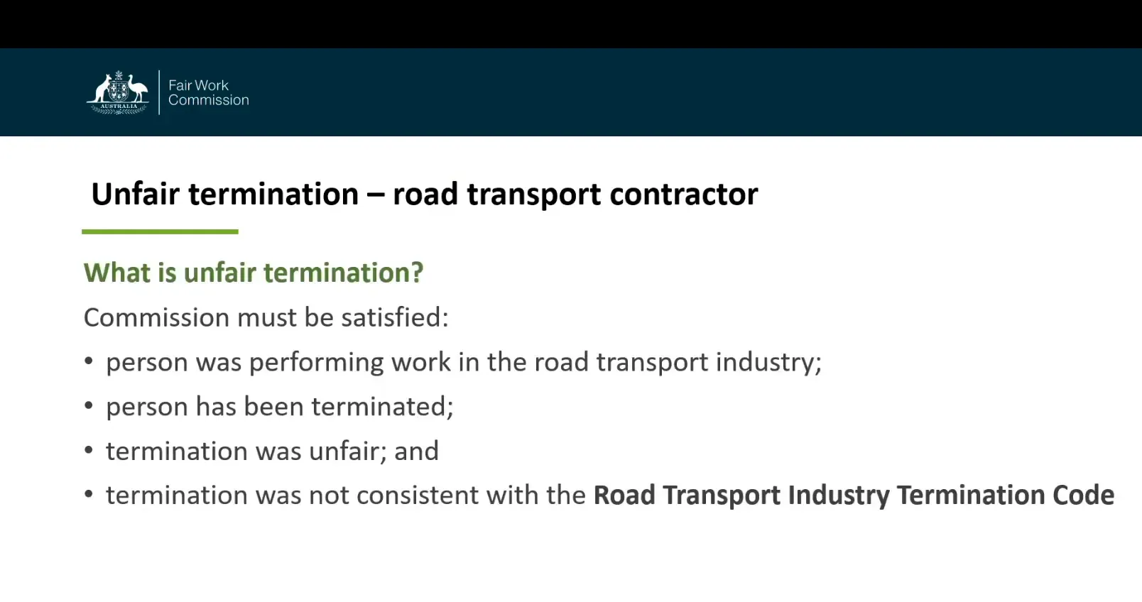 Fair Work Commission remedies for unfair termination