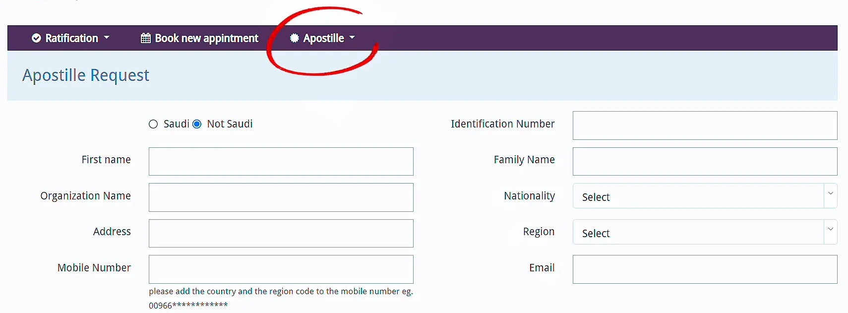 Booking apostille appointment online