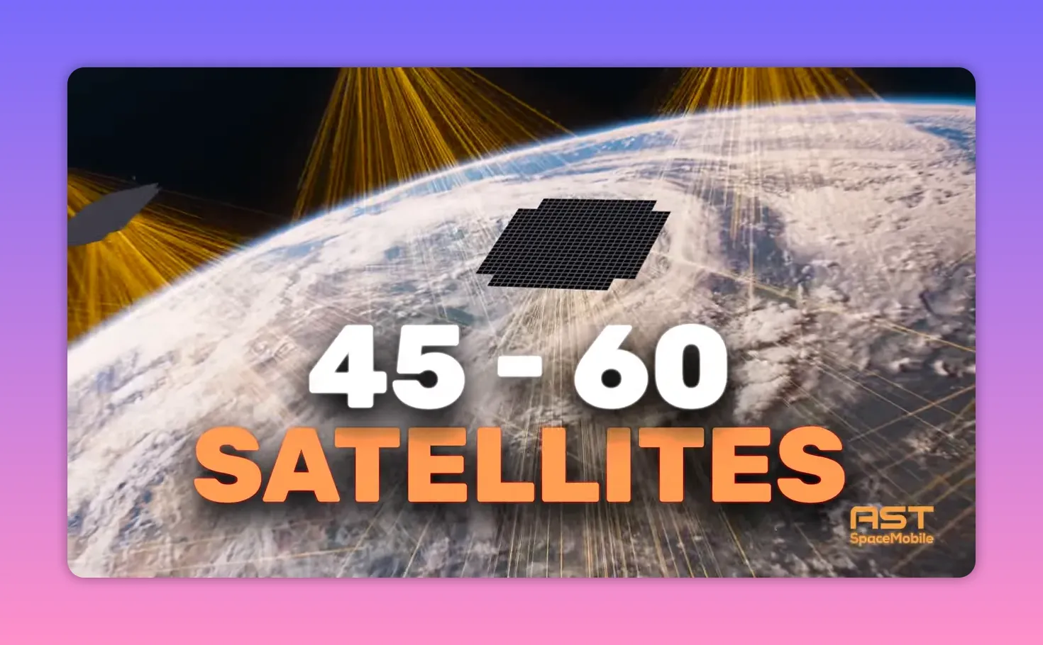 AST SpaceMobile 2026 前發射目標：45–60 顆衛星示意圖