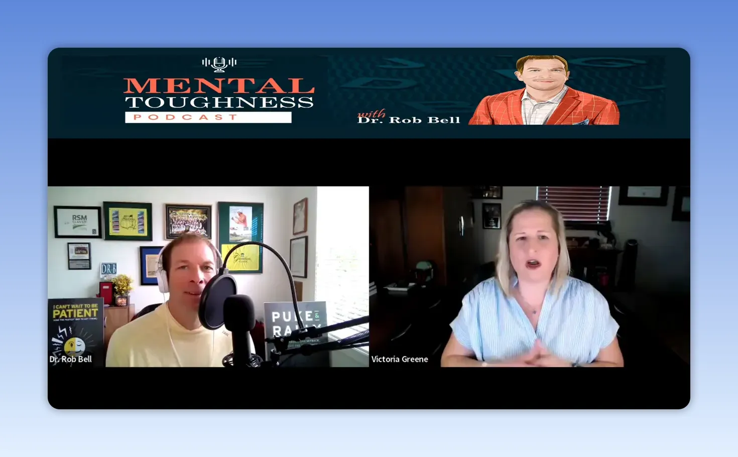 Victoria Greene and Dr. Rob Bell discussing actionable habits for pressure and performance
