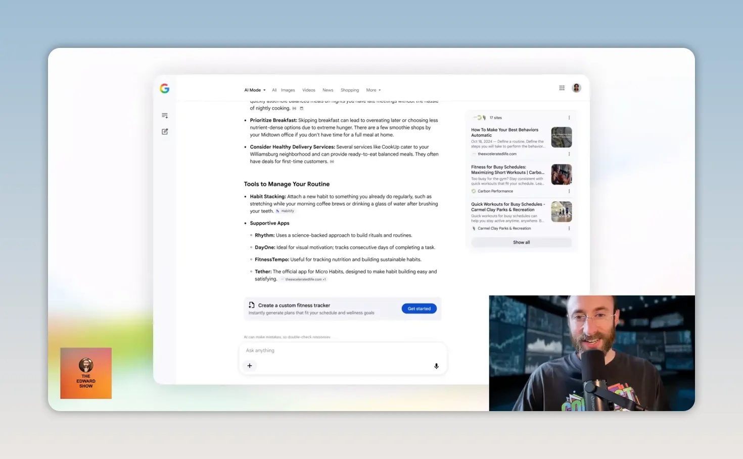 Giao diện Google hiển thị câu trả lời có nội dung chi tiết và các nguồn liên quan