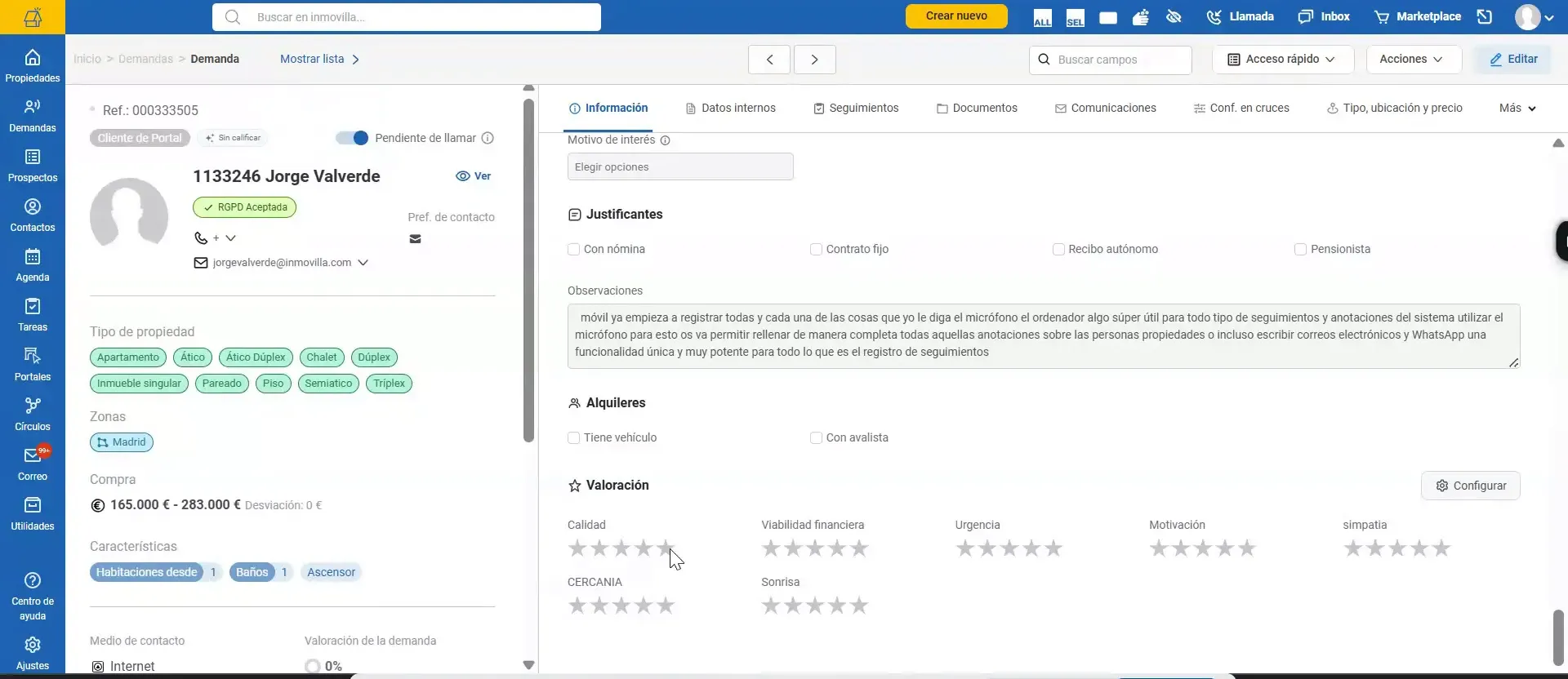 Sistema de valoración por estrellas