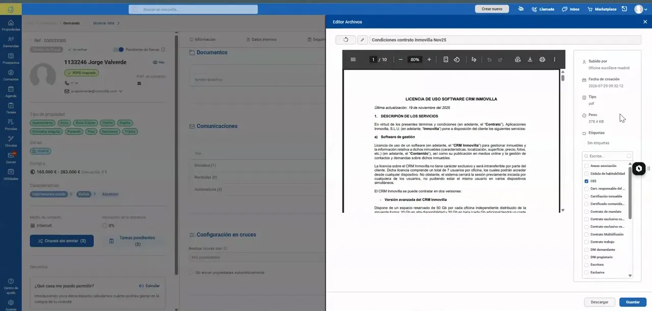 Vista previa de un documento PDF abierto en el gestor de documentos