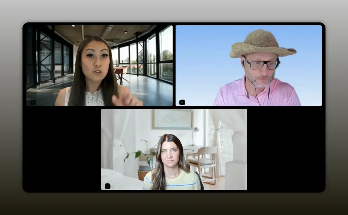 Three-person panel discussing curiosity and building with AI