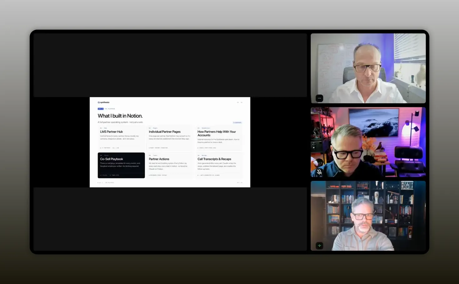 Slide with partner hub workflow and structured information sections