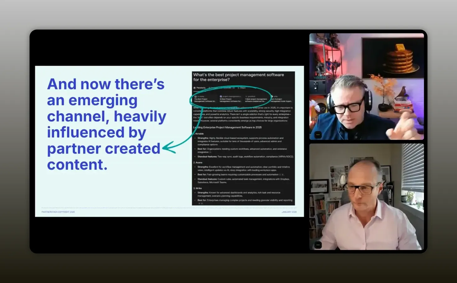 Screen capture of a slide claiming an emerging channel is heavily influenced by partner-created content