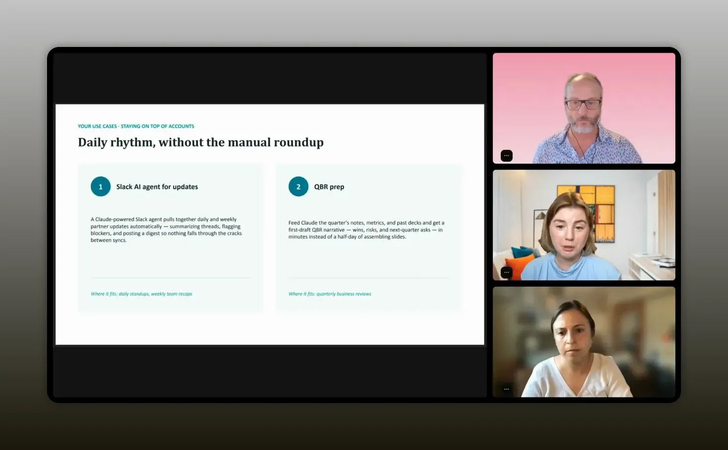 Slide describing an AI workflow for deal and market channel updates
