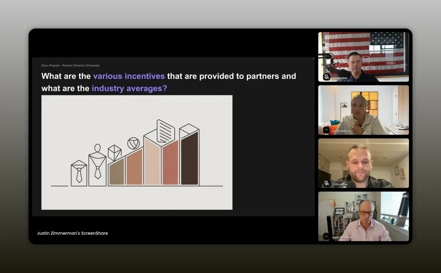 Clear webinar screenshot: slide titled 'What are the various incentives…' with Christy Williams speaking in the right-hand panel; bright, sharp image.