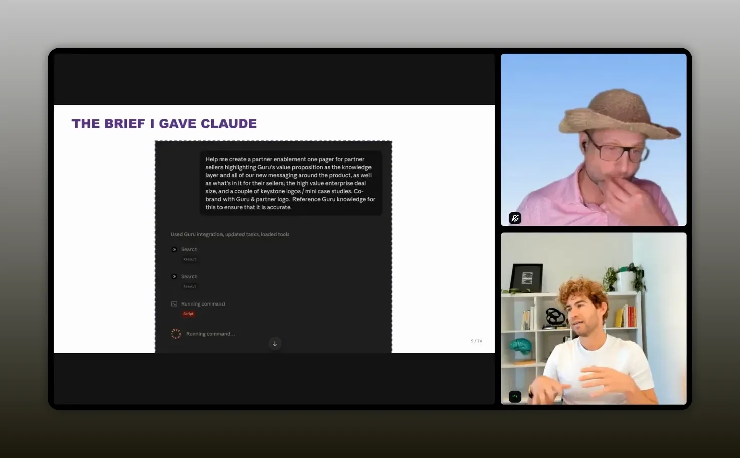 Slide showing a Claude prompt for an AWS seller one pager