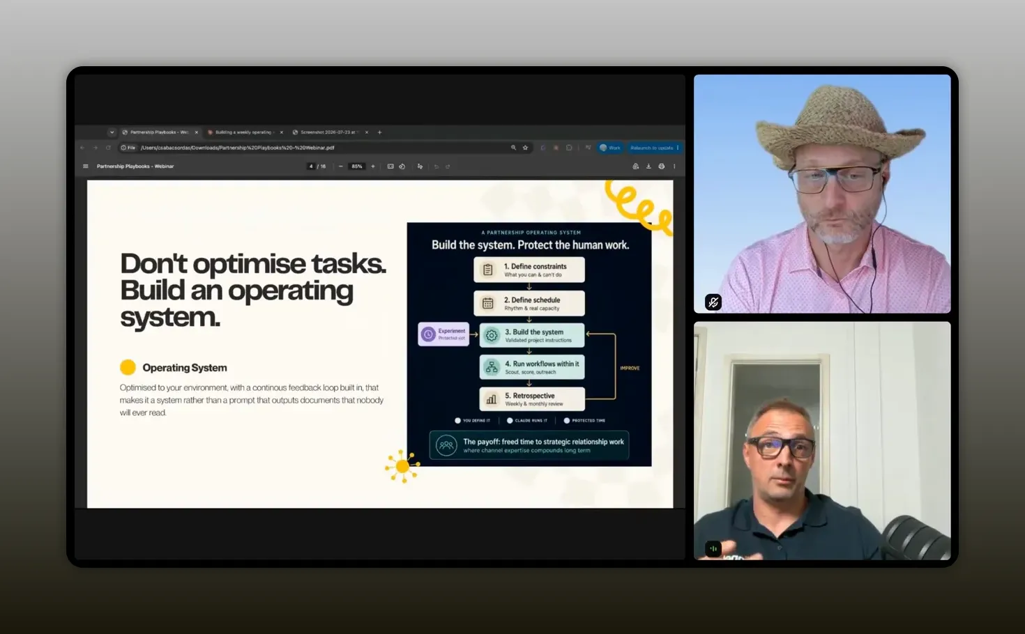 Slide titled Do not optimize tasks build an operating system