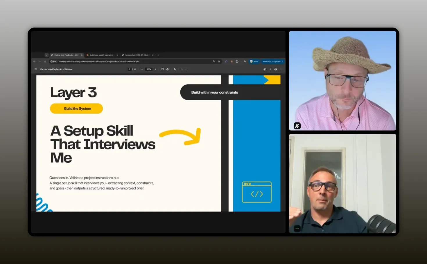 Slide labeled Layer 3 A setup slows but improves the interview