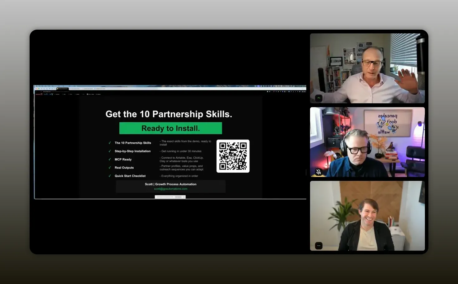 Screenshot of “Get the 10 Partnership Skills” installation screen with “Ready to Install” and key setup details