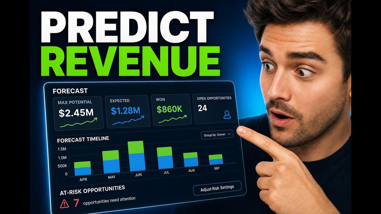 video thumbnail for 'Forecast revenue from your pipeline and flag at-risk deals'