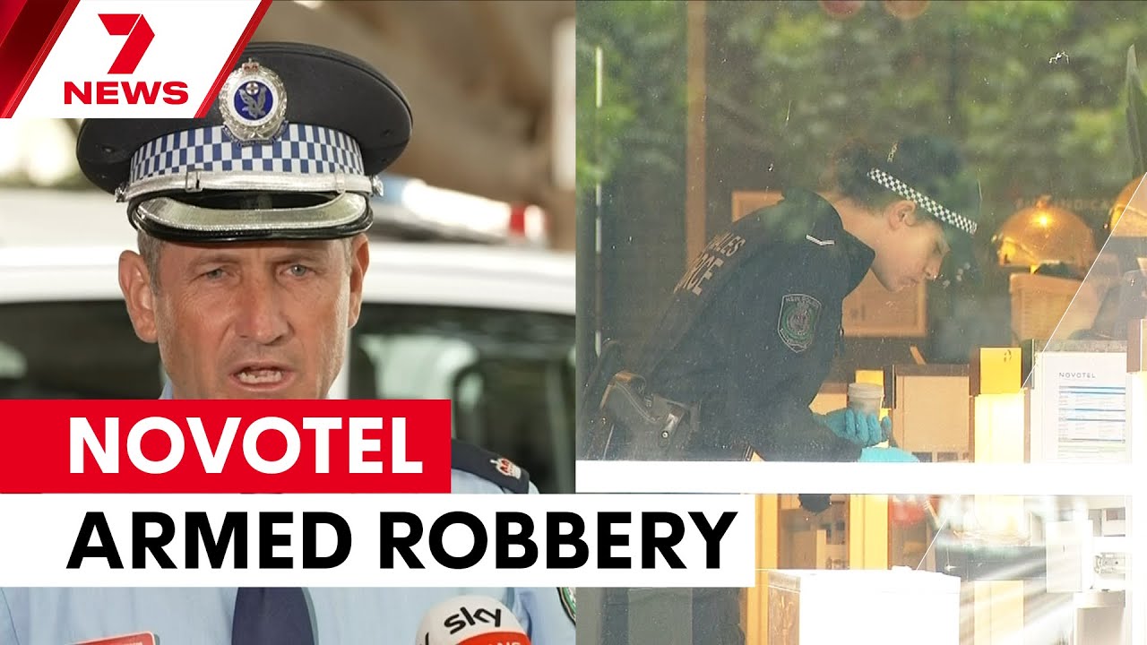 video thumbnail for ''Particularly terrifying': Novotel staff threatened in early morning hotel robbery | 7NEWS'