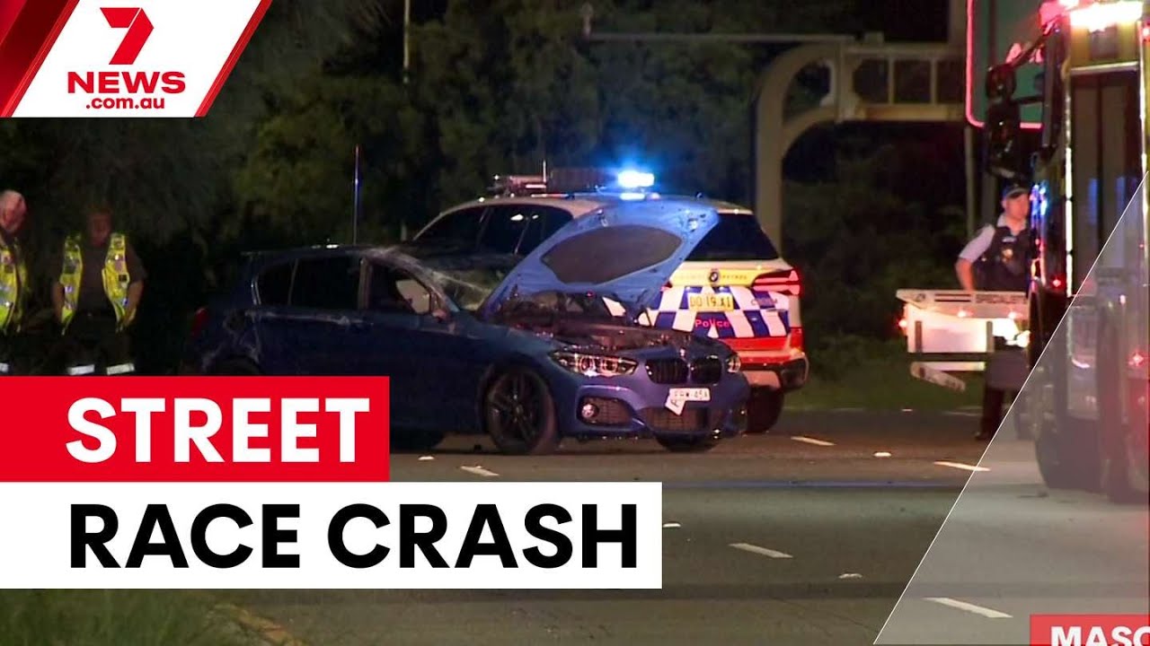 video thumbnail for 'P-plater crashes after suspected street race near Sydney Airport | 7NEWS'