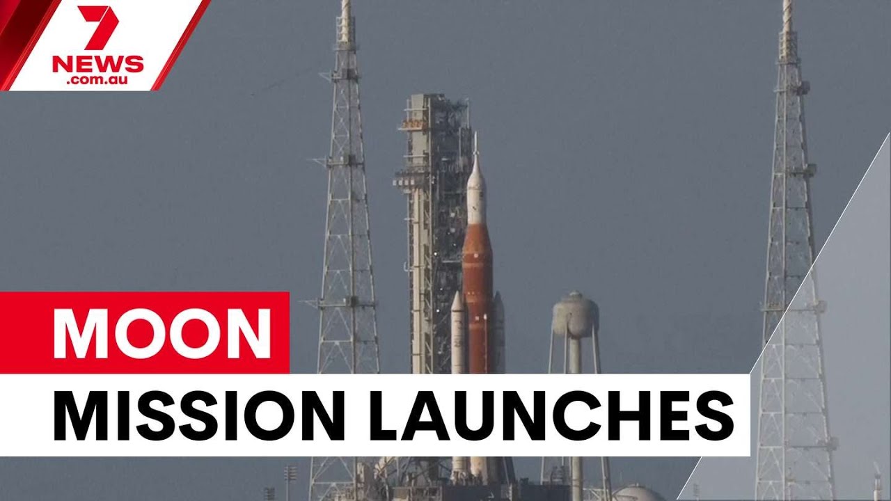 video thumbnail for 'Artemis 2 blasts off for historic moon mission | 7NEWS'