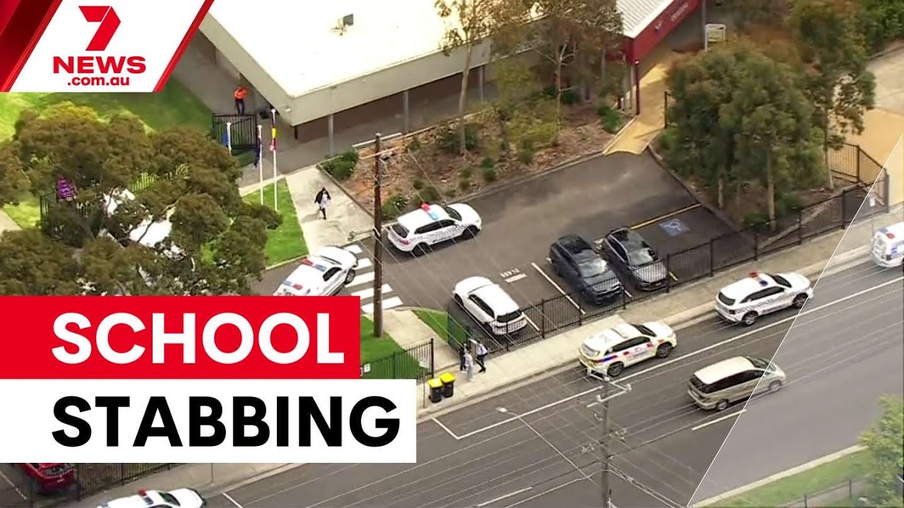 video thumbnail for 'Man stabbed at Melbourne school | 7NEWS'