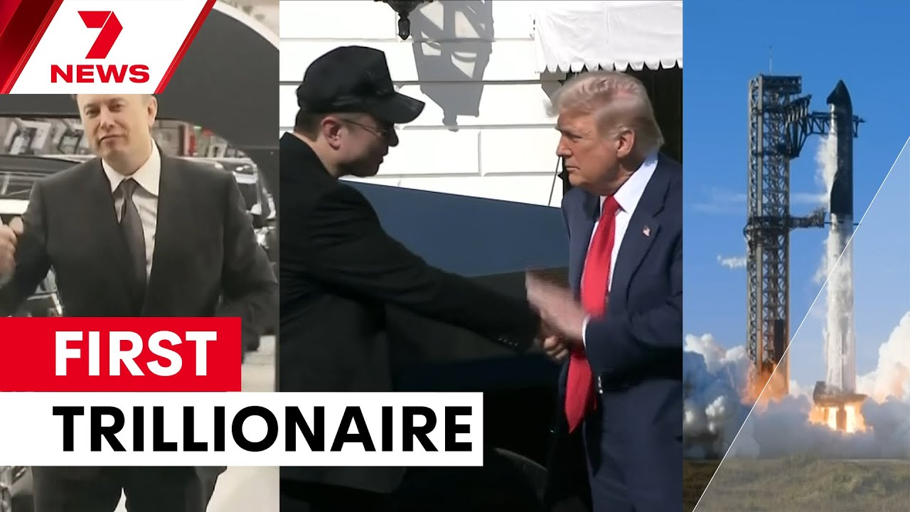 video thumbnail for 'Elon Musk on track to become first trillionaire | 7NEWS'