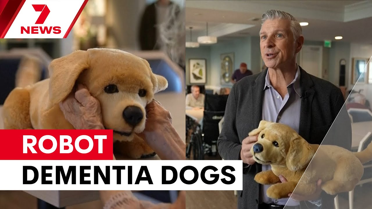 video thumbnail for 'Robotic puppy offers hope for dementia patients | 7NEWS'