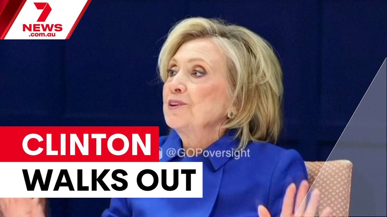 video thumbnail for 'Hillary Clinton storms out of Epstein deposition | 7NEWS'