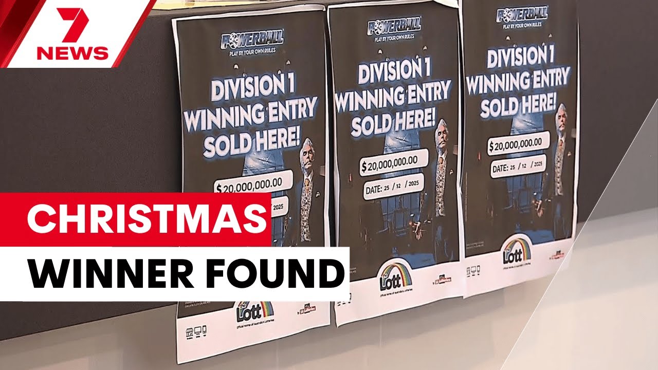 video thumbnail for 'Retired mother from Adelaide comes forward to claim $20 million Christmas day Powerball win | 7NEWS'