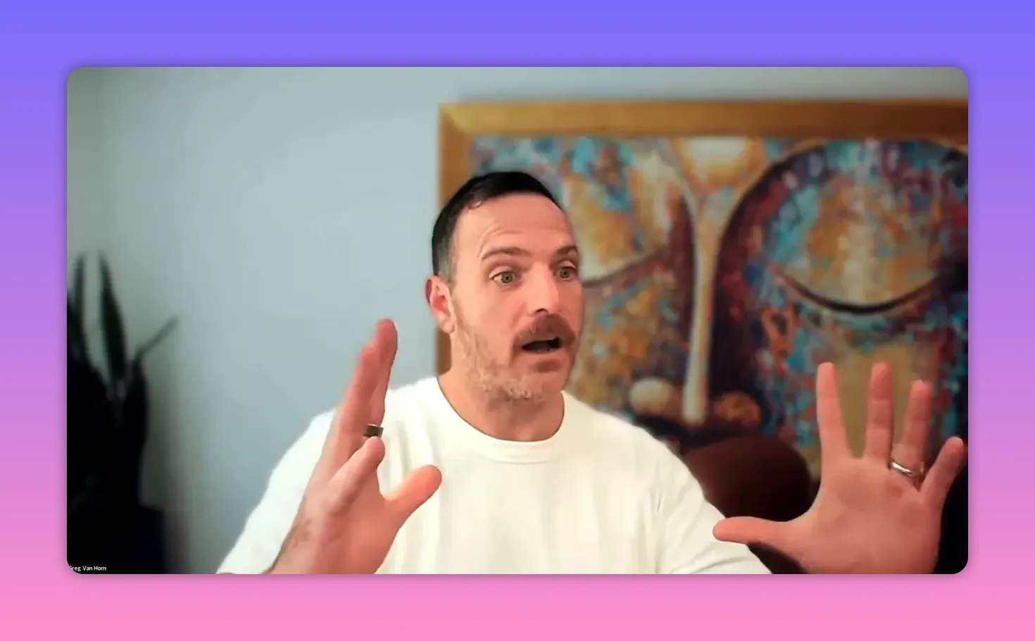 Speaker with open hands emphasizing relationship metrics and algorithmic inbox changes