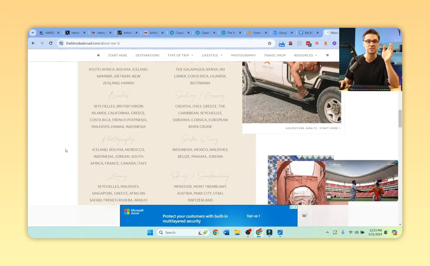 Tài liệu hiển thị các từ trang chủ, trang giới thiệu và niềm tin được tô sáng