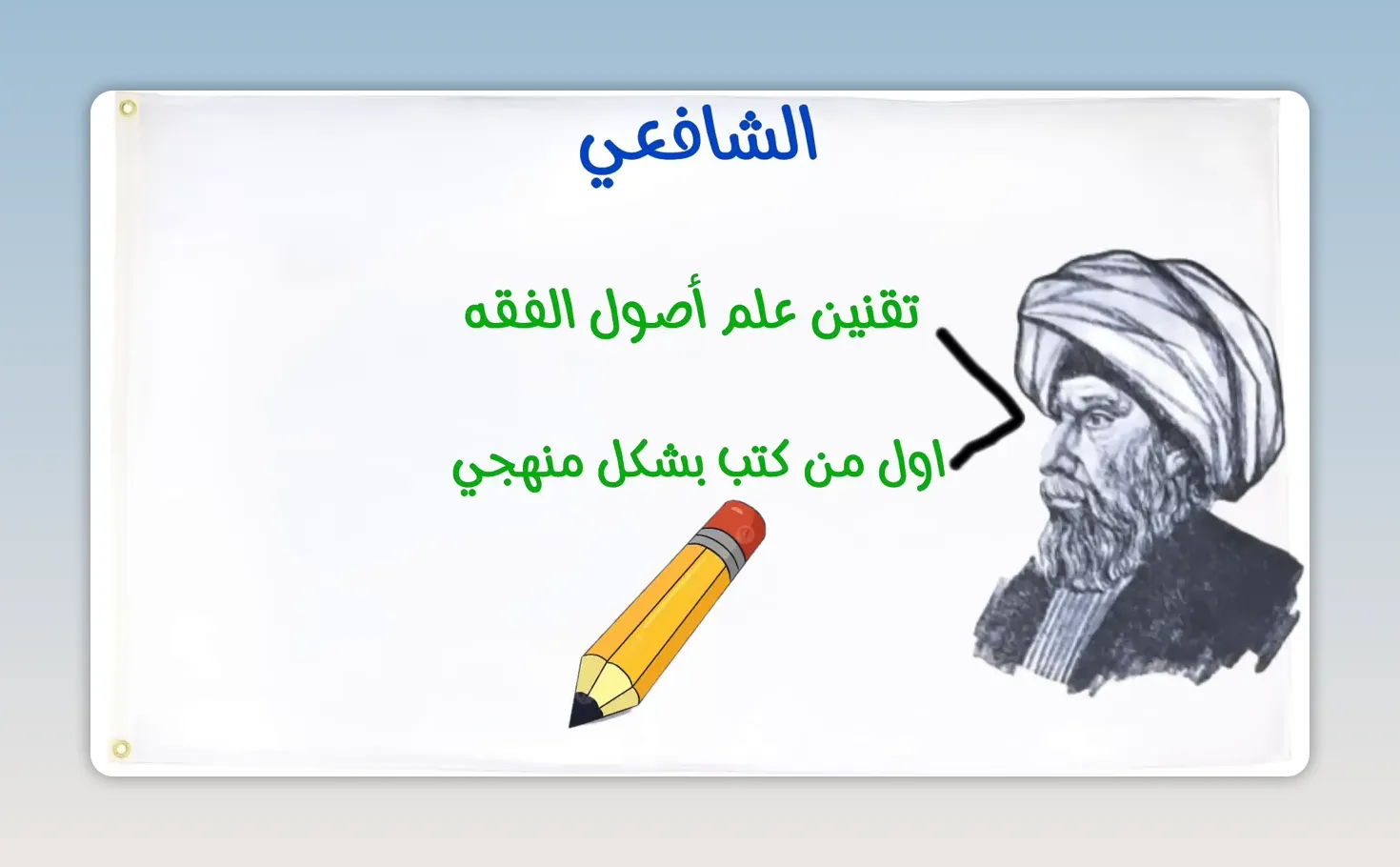 شريحة عن الإمام الشافعي وكتاب الرسالة وتقنين علم أصول الفقه