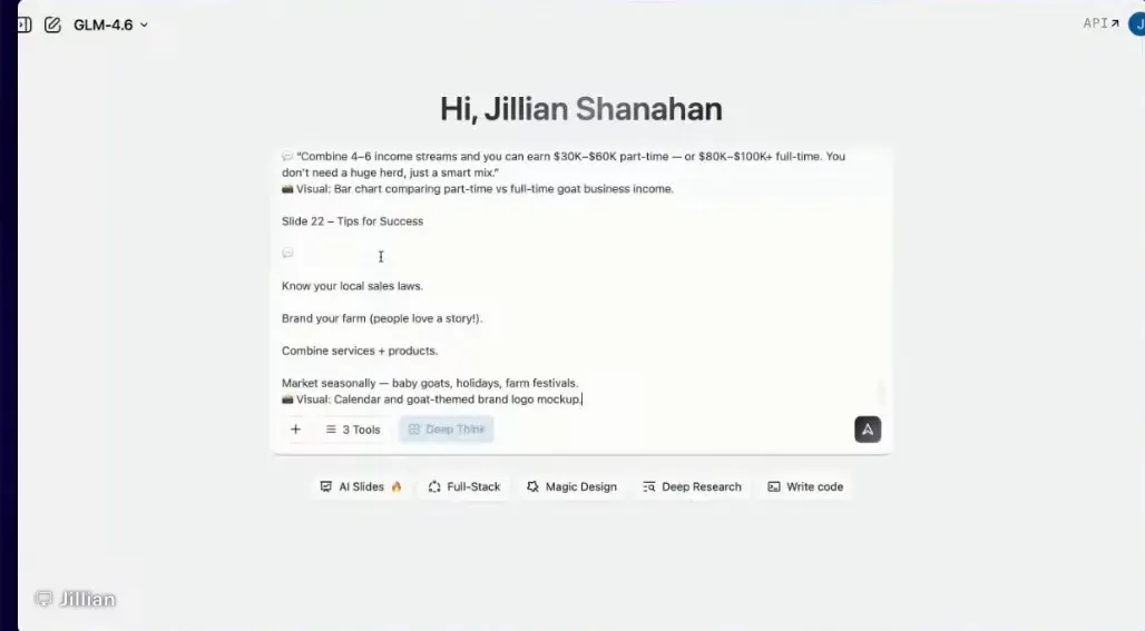 Gamma AI slides preview showing layout and images