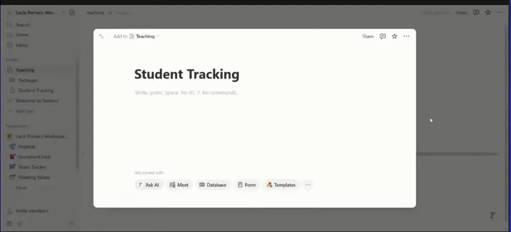 Creating Student Tracking database with date property