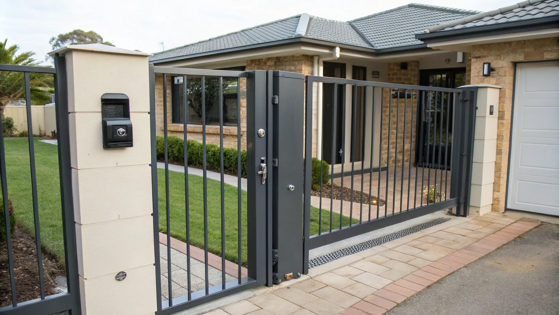 Sturdy metal security door installed on a house in Adelaide, providing peace of mind.