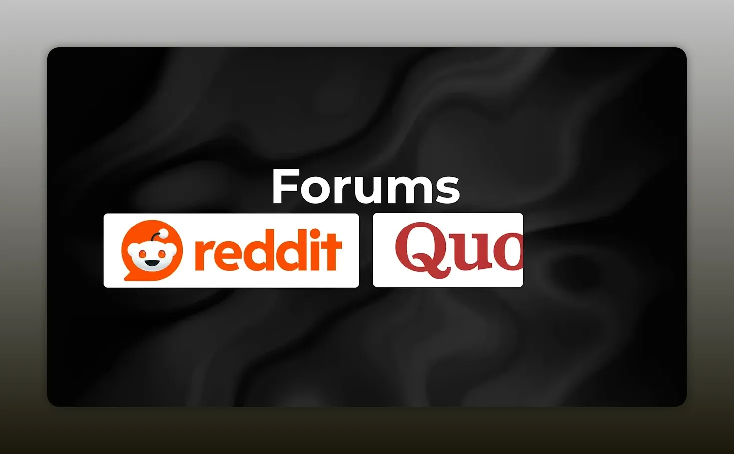 Đồ họa hiển thị tên Reddit và Quora trong nhóm diễn đàn
