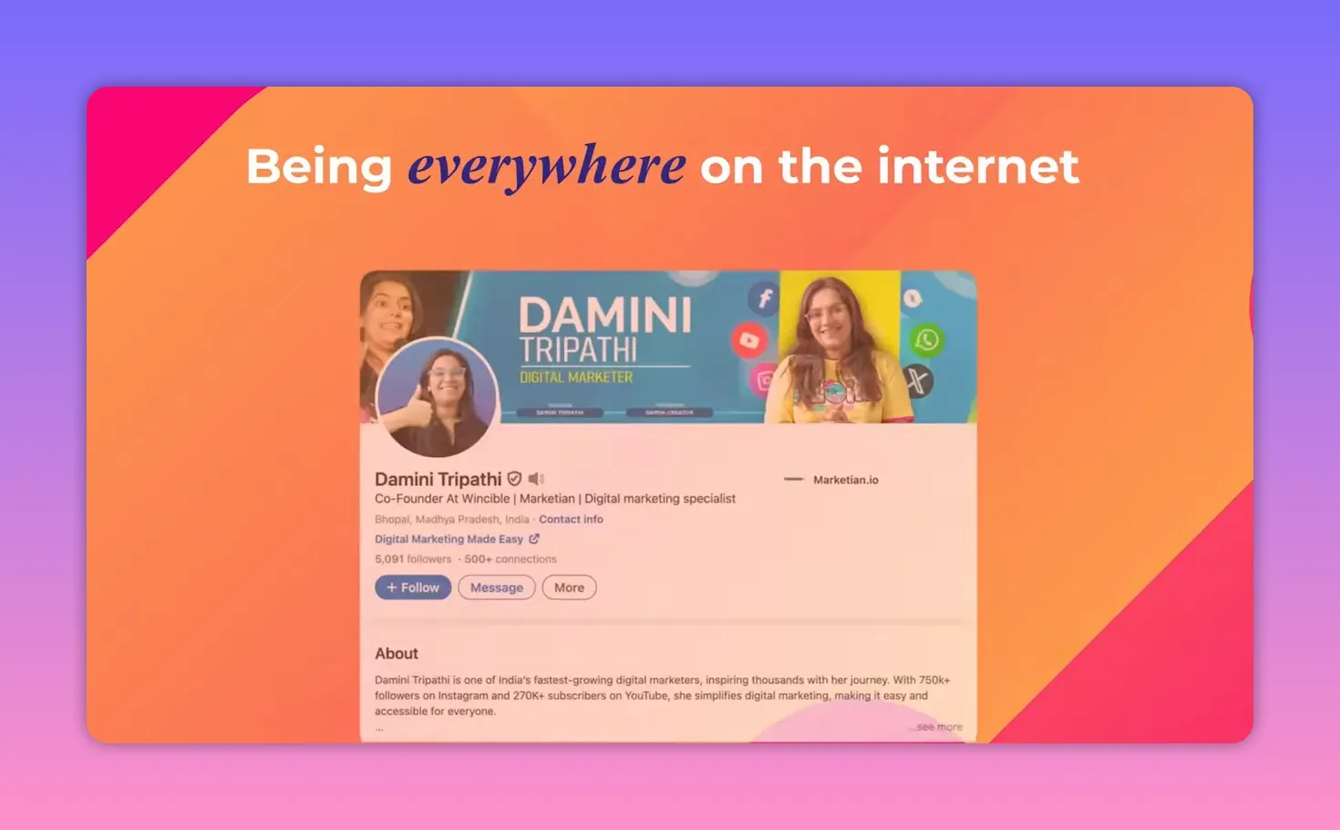 Đồ họa minh họa sự hiện diện trên website mạng xã hội kênh video và hồ sơ chuyên môn