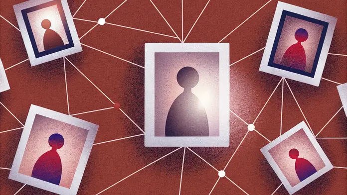 Plusieurs portraits d'une m&ecirc;me silhouette reli&eacute;s par des fils &mdash; illustration des multiples parts de l'enfant int&eacute;rieur en psychologie