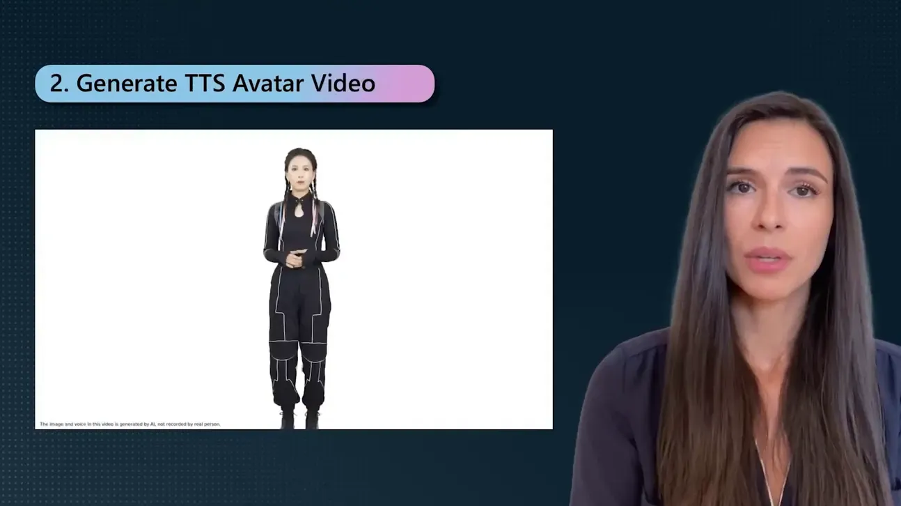 Microsoft Azure AI Speech Studio showcasing avatar creation