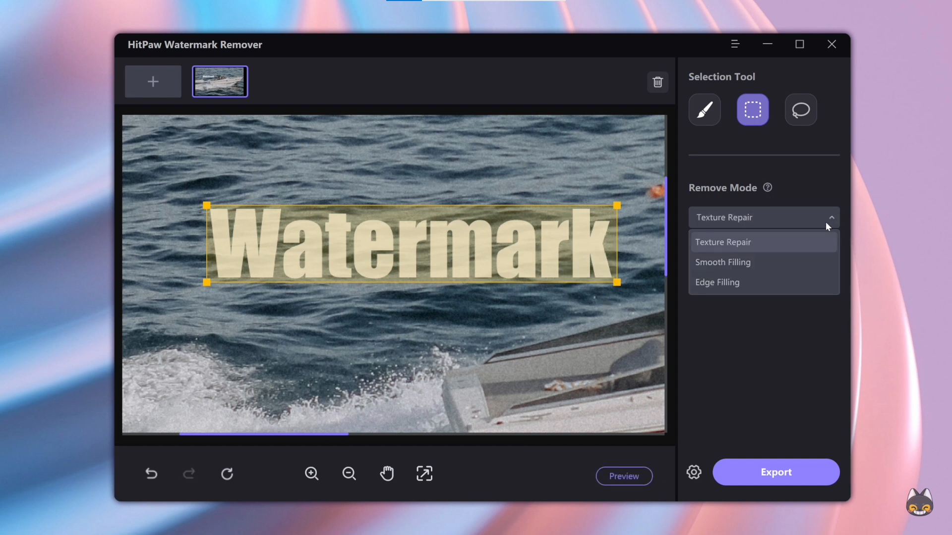 HitPaw watermark remover feature