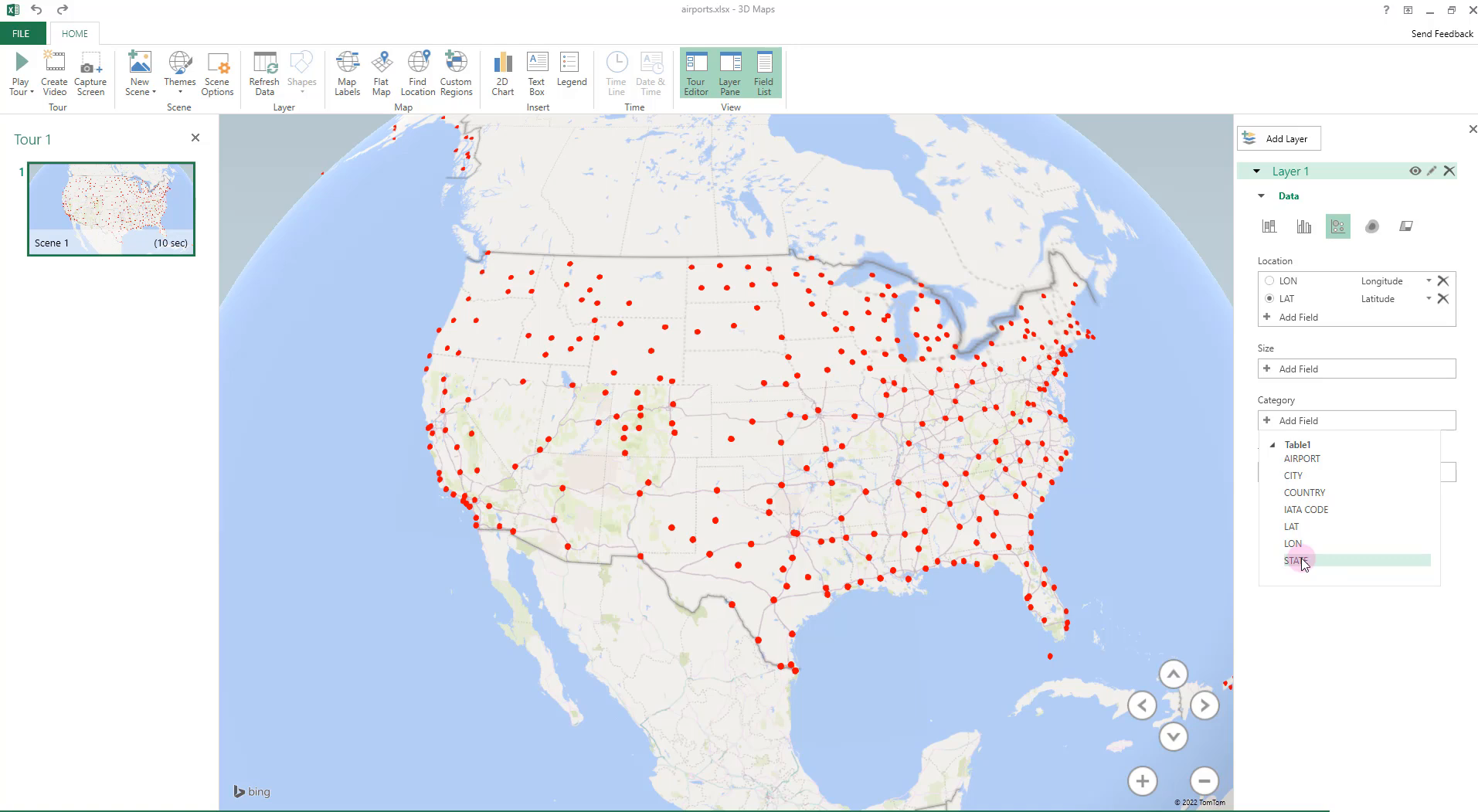 Categorizing points by state