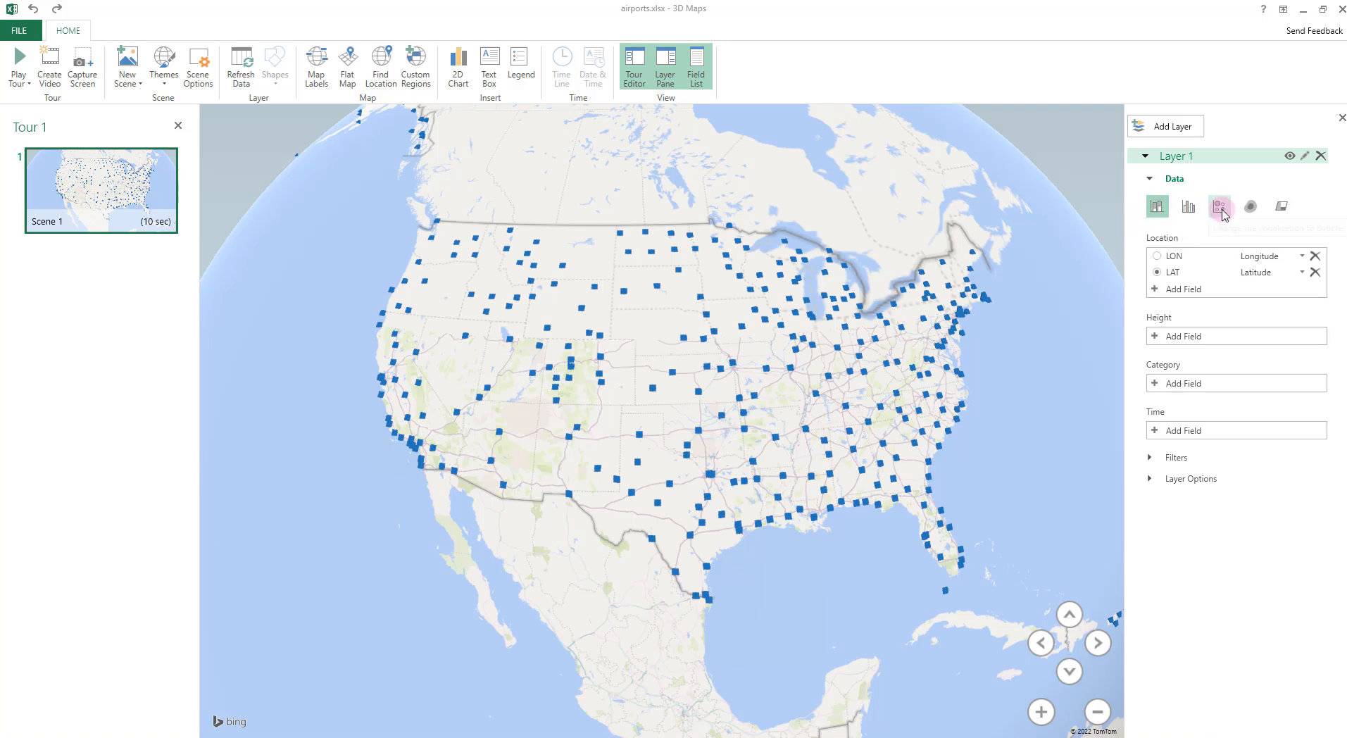 Customizing the visualization with bubbles