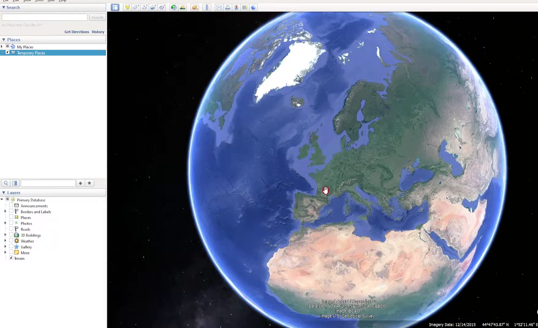 Zooming into the area of interest in Google Earth Pro